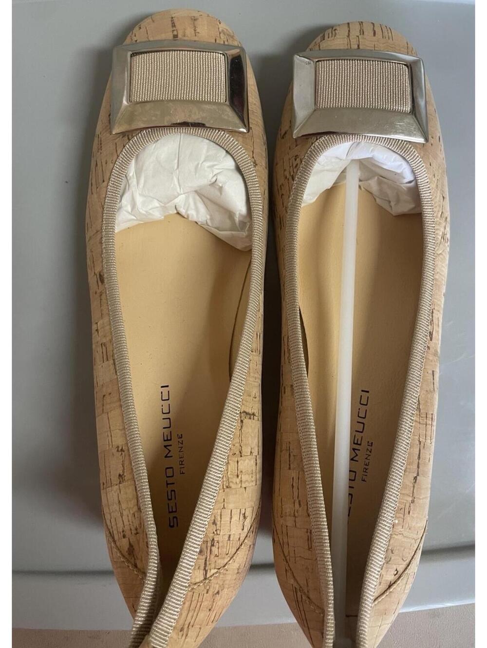 sesto meucci womens shoes 6.5 Cork, Short Heel Light Tan Beige